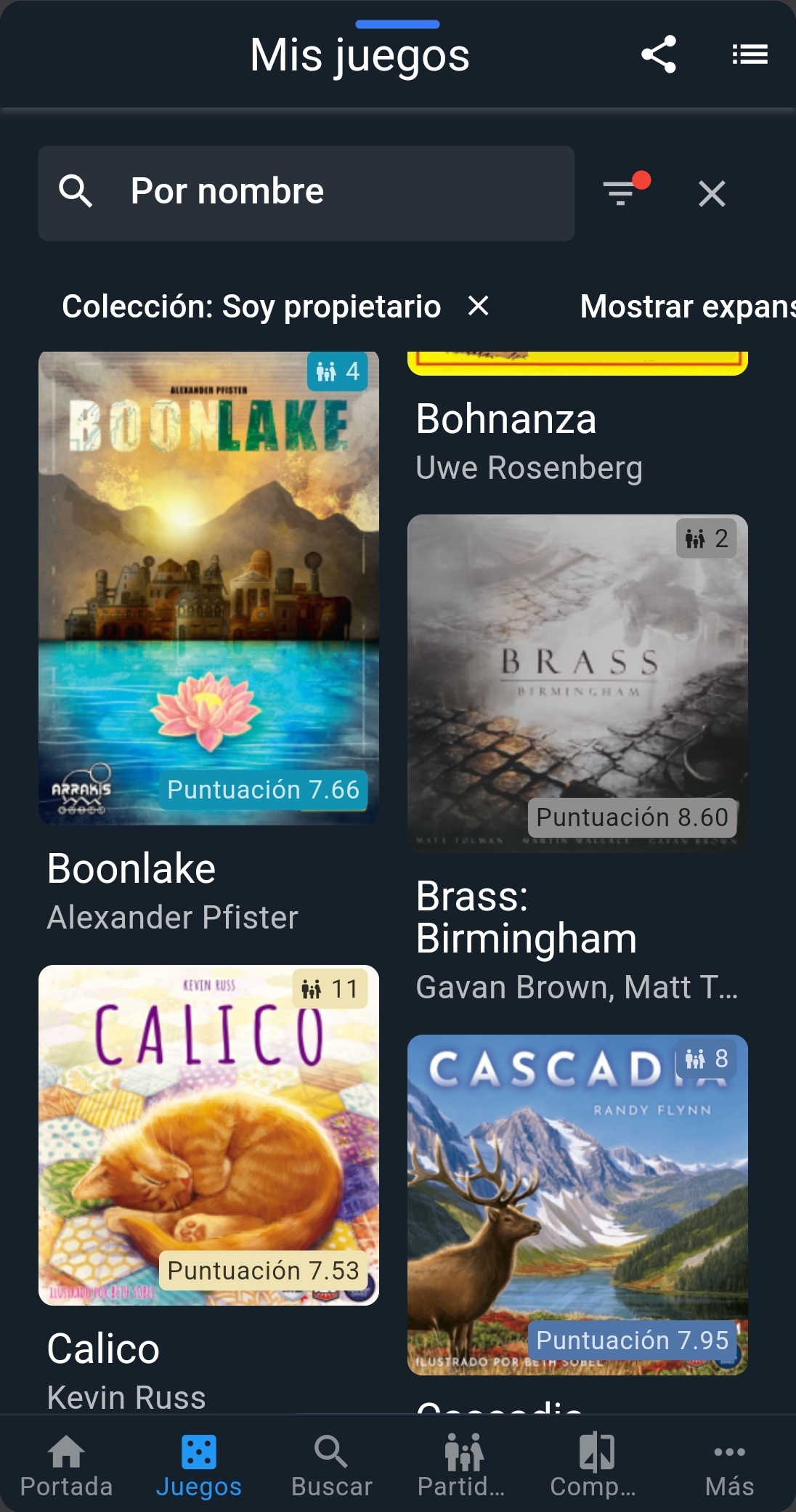 App Screenshot - Game List